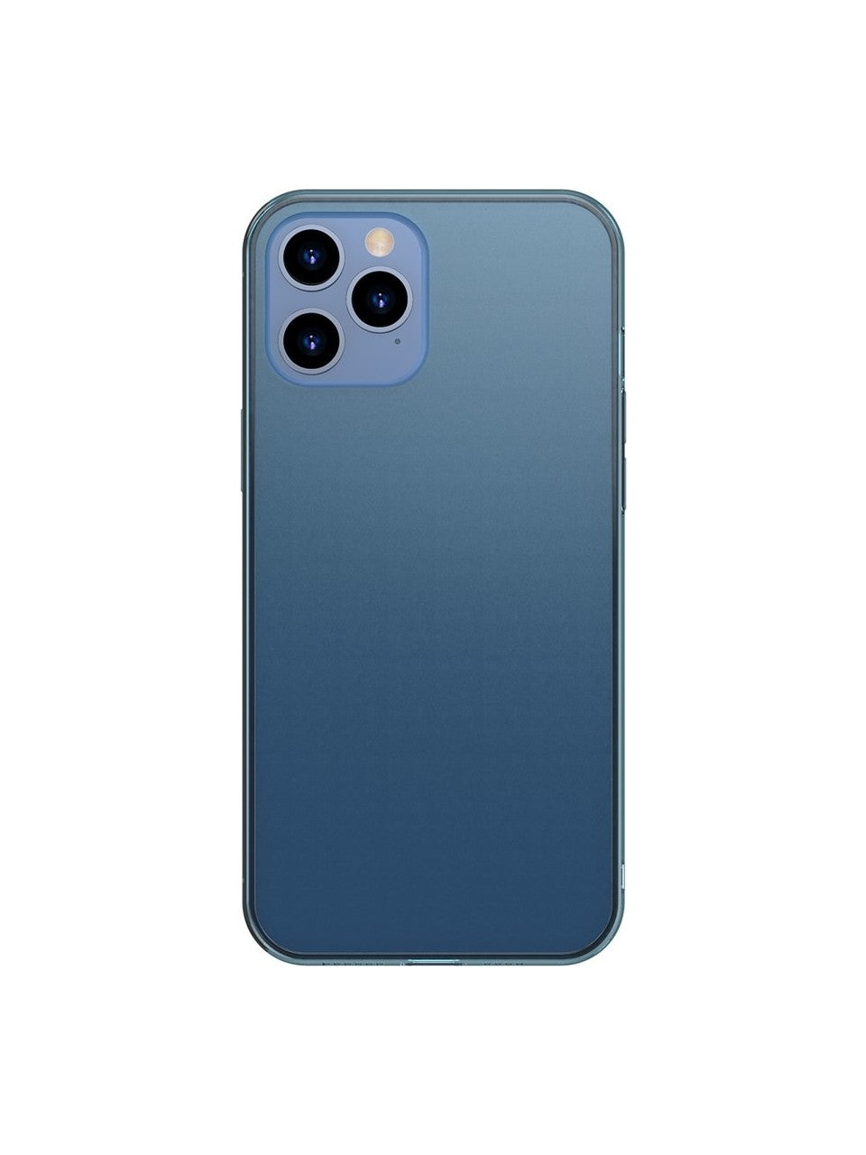 Coque en verre dépoli Baseus Frosted iPhone 12 / 12 Pro 6,1" – cadre en silicone, Bleu