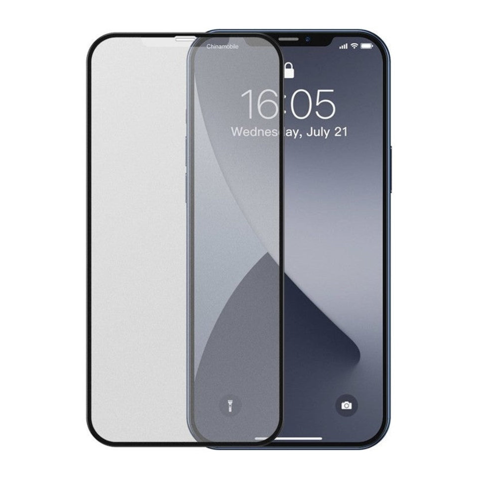 Verre trempé dépoli plein écran Baseus iPhone 12 Pro Max 6,7" – lot de 2