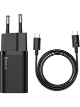 Baseus SuperSi – 25W Hızlı Şarj Adaptörü + Type-C to Type-C