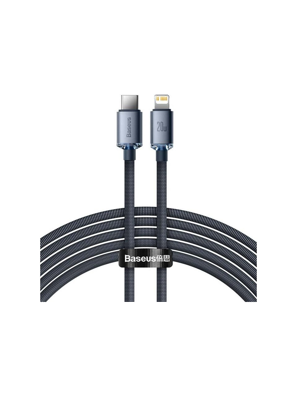 Câble de charge rapide Baseus Crystal 20 W Type-C vers Lightning – 2 mètres