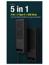 Baseus Araç Güç Kaynağı Istasyonu Inverter 5in1 150W