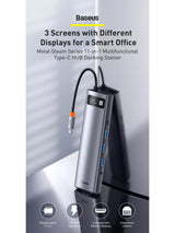 Baseus Metal Gleam – 11’i 1 Arada Type-C Hub Dock Station,