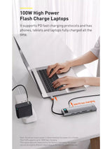 Baseus Metal Gleam – 11’i 1 Arada Type-C Hub Dock Station,