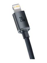 Câble de charge Baseus Crystal Shine 20 W Type-C vers Lightning 120 cm - Noir